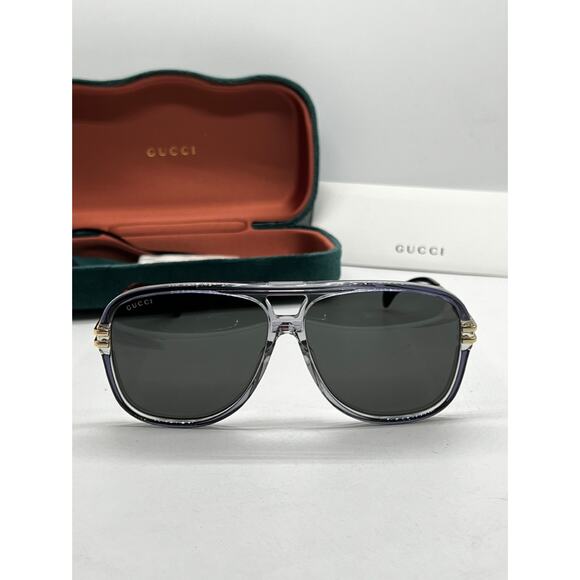 NEW Gucci GG1105S 001 Grey Gradient Frame Aviator Sunglasses - Picture 5 of 9